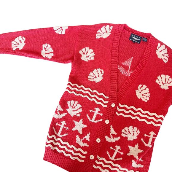 Vintage Best American Clothing Co. Nautical Themed Cardigan Sweater Sz M - Picture 5 of 8
